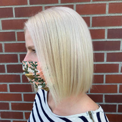 Blond hair cut