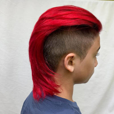 Red hair cut by Luxe Hair Salon